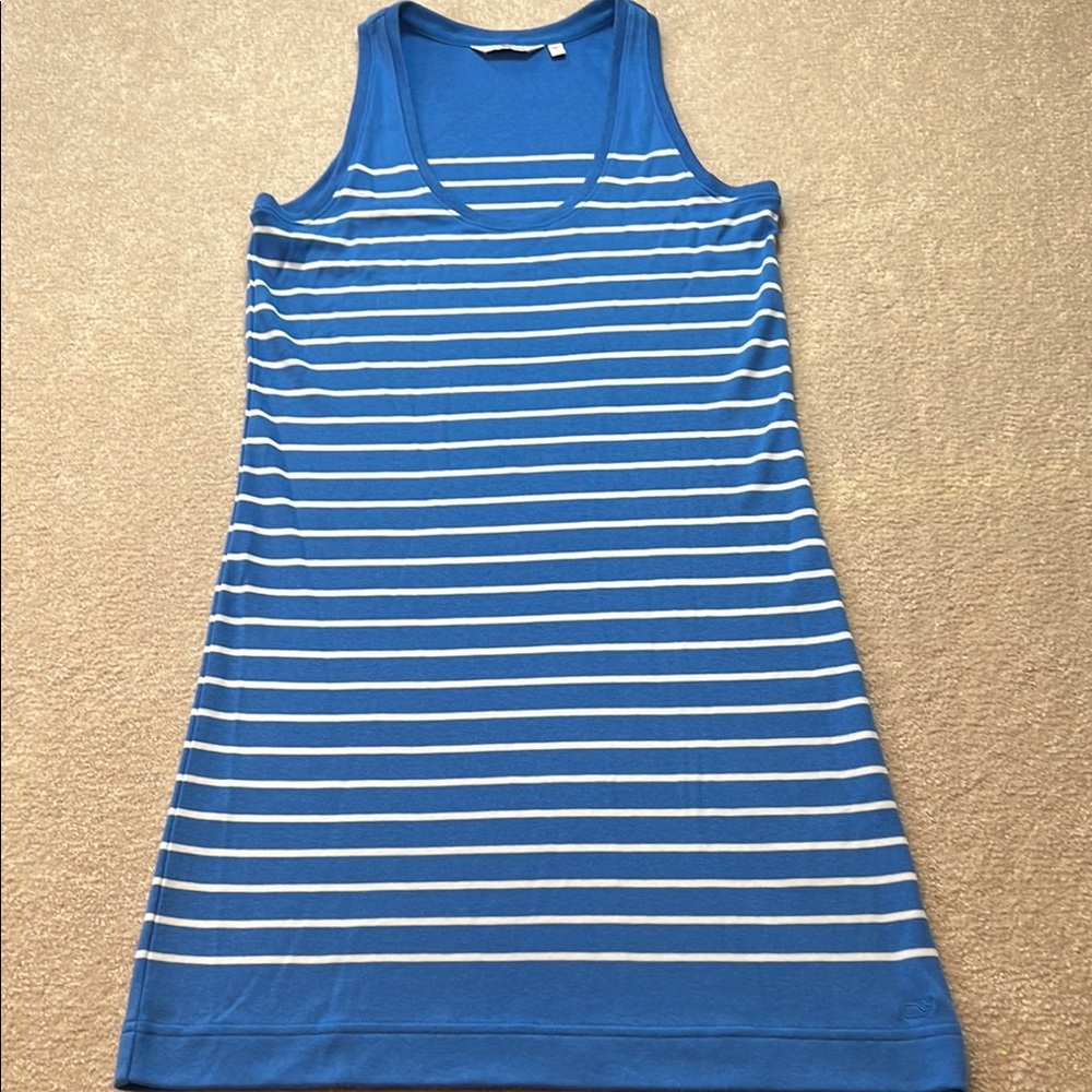 Vineyard Vines‎ Tank Dress Striped Sleeveless Casual Blue White Size M